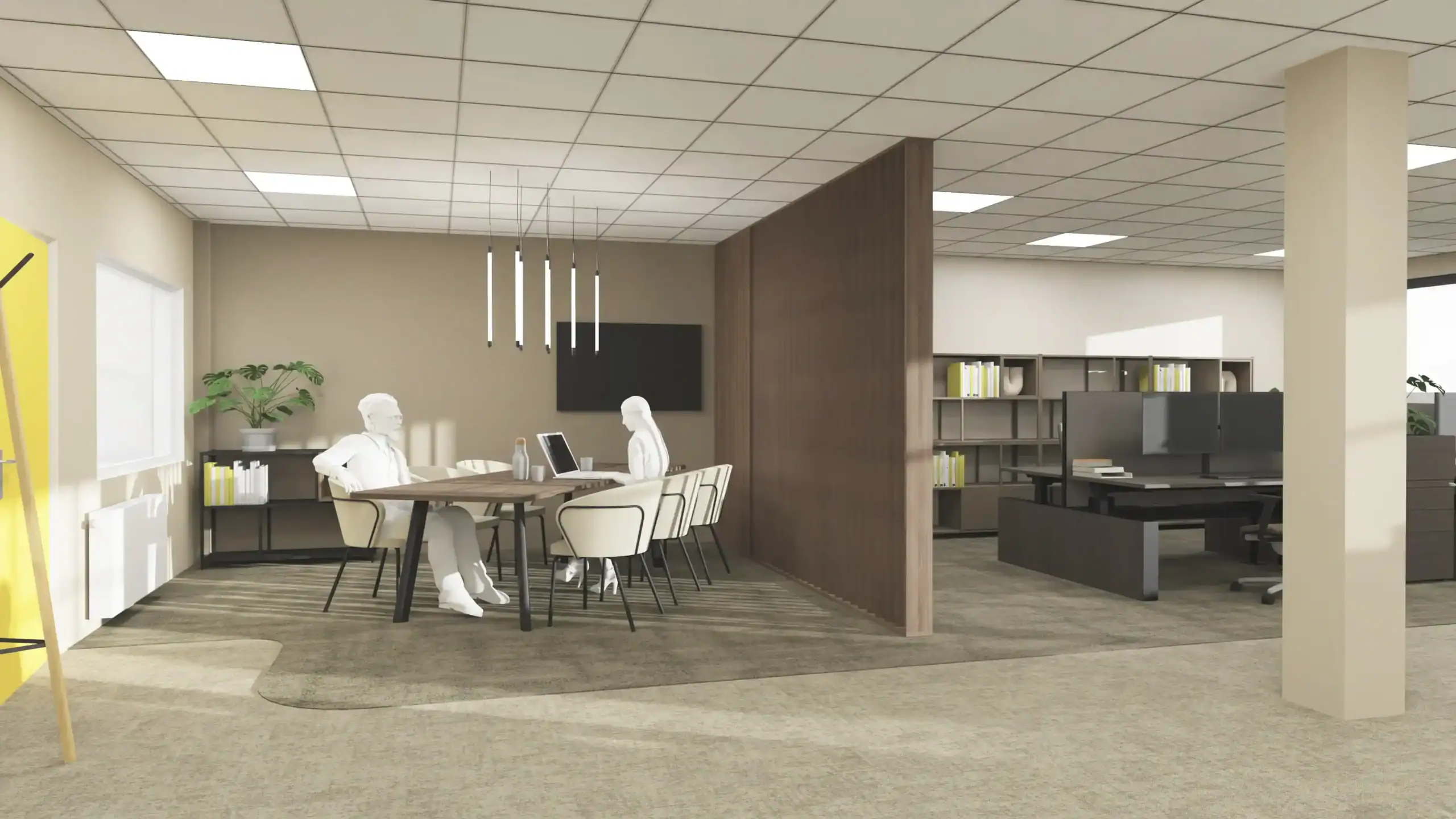 Definitief kantoorontwerp biophilic