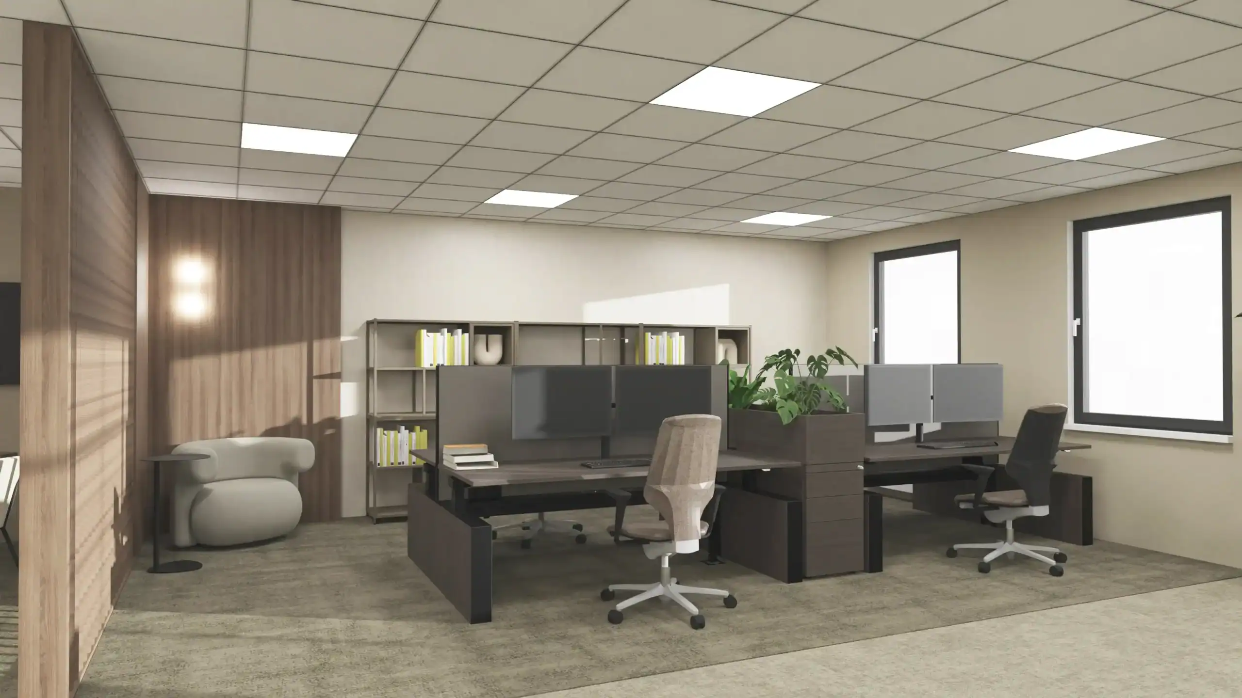 Definitief kantoorontwerp biophilic