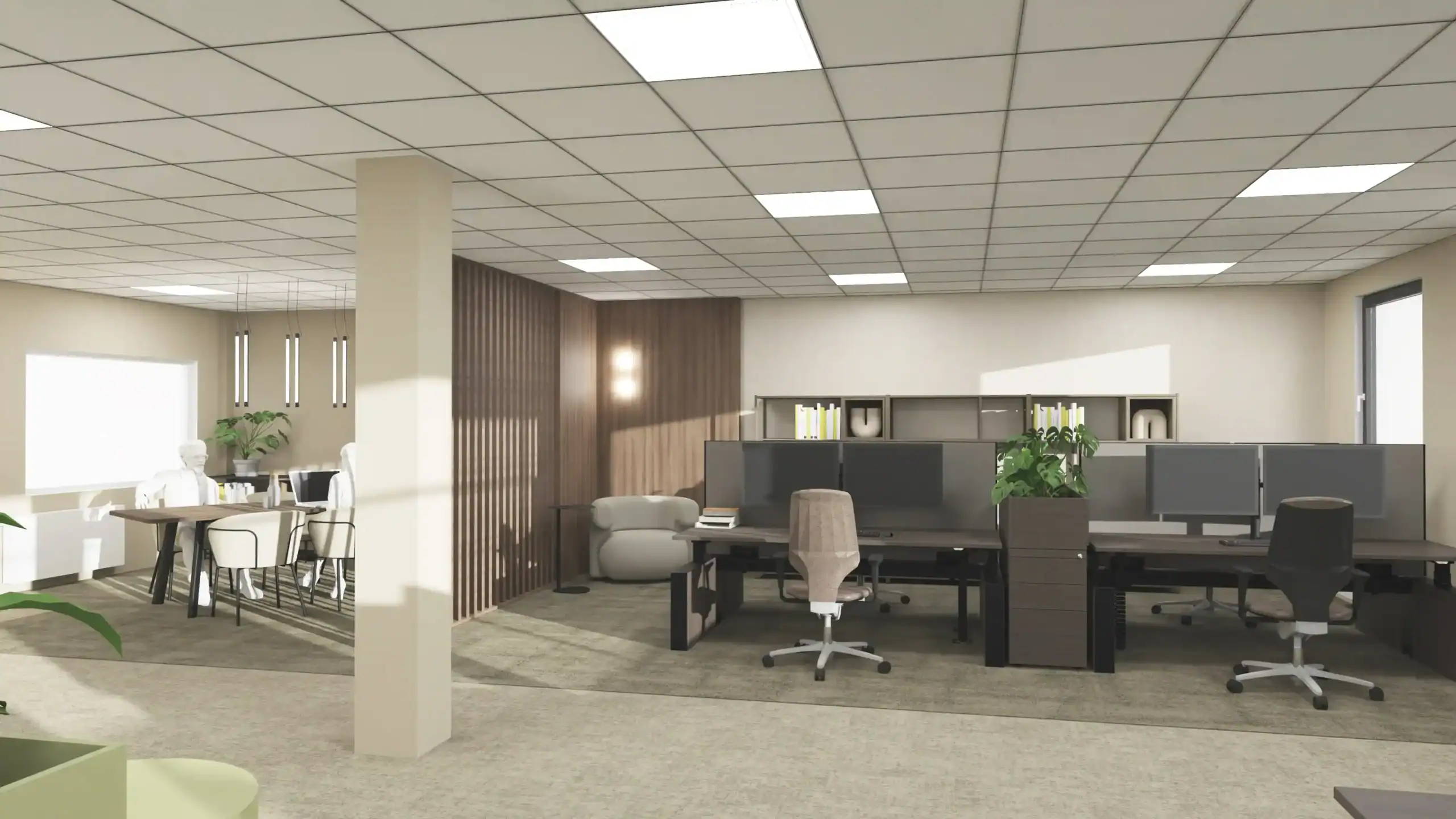 Definitief kantoorontwerp biophilic