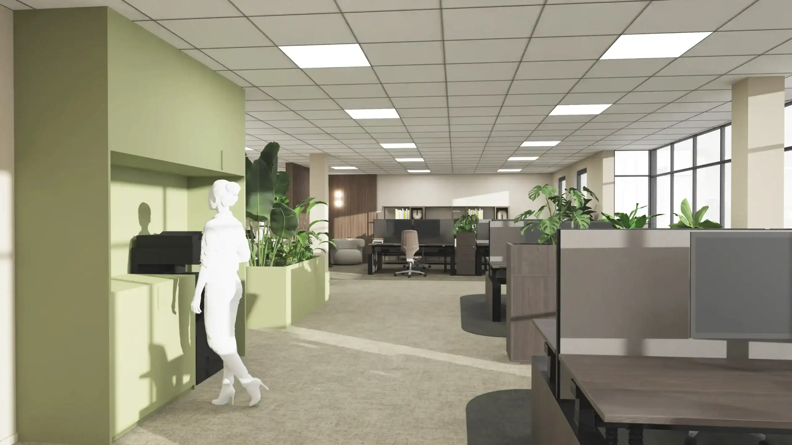 Definitief kantoorontwerp biophilic